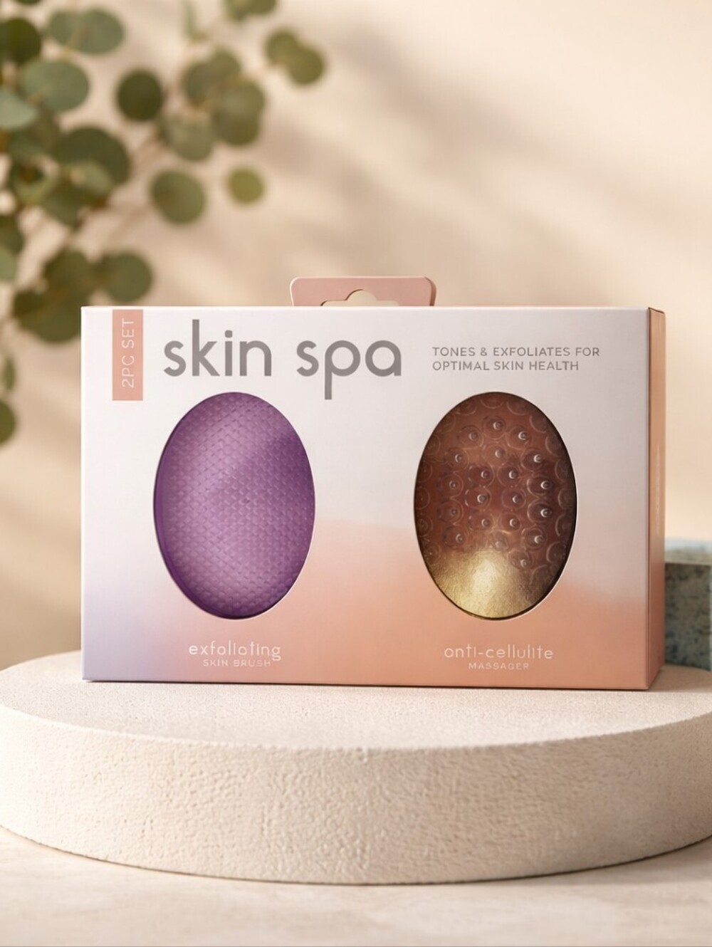 NIAB REVIVE 2 Piece Skin Spa Set with Cellulite Massager & Exfoliating Brush